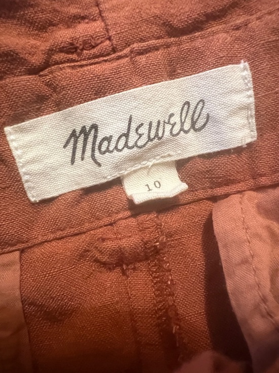 Madewell Rust High-Rise Paperbag Trousers with Tie Belt 10 - Picture 5 of 9